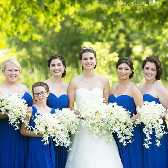 Wedding Party Bridesmaids in Blue