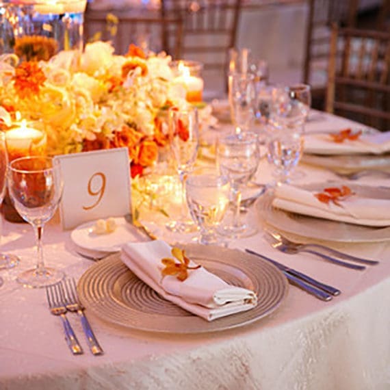 Place Setting At Wedding With Flowers